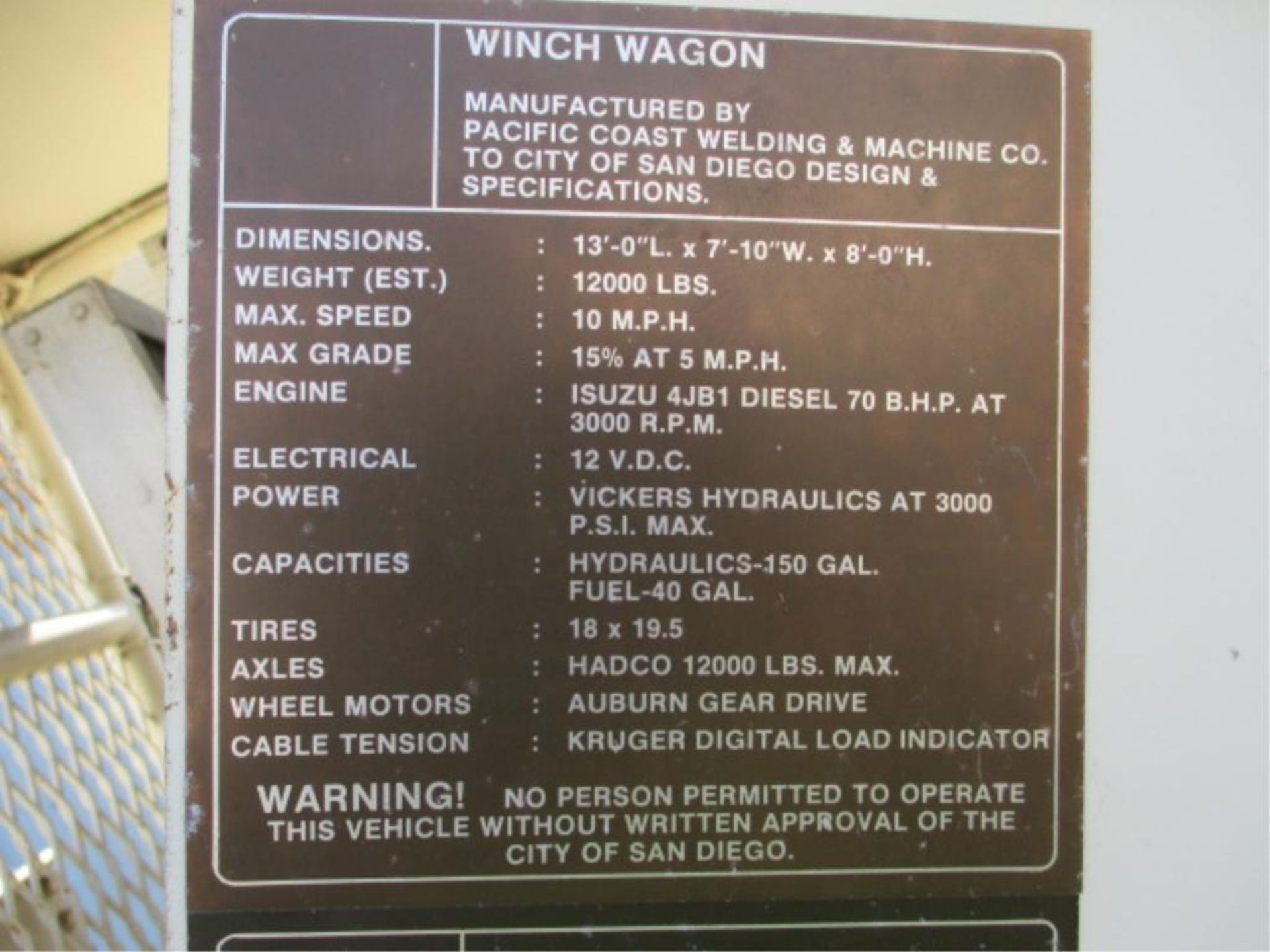 Winch Wagon - Image 9 of 11