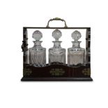 EDWARDIAN THREE BOTTLE TANTALUS