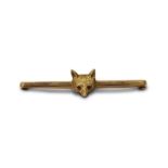 9CT GOLD FOX HEAD BAR BROOCH