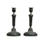 PAIR VICTORIAN PLATED CANDLESTICKS