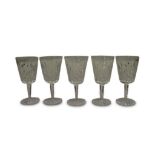 SET OF FIVE WATERFORD CRYSTAL WINES