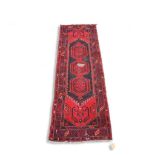 PERSIAN RED AND BLUE ALL OVER PATTERN RUNNER