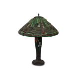 TIFFANY STYLE STAINED GLASS TABLE LAMP AND SHADE