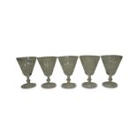 SET FIVE WATERFORD WINE GLASSES