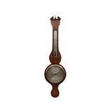 VICTORIAN INLAID MAHOGANY BANJO BAROMETER