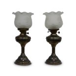 PAIR VICTORIAN OIL LAMPS