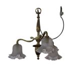 VICTORIAN BRASS TREFOIL CEILING LIGHT