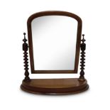 VICTORIAN MAHOGANY CRUTCH FRAMED MIRROR