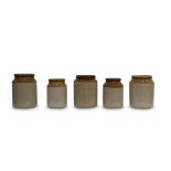 COLLECTION OF VICTORIAN EARTHENWARE STORE JARS