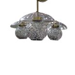 WATERFORD BRASS AND CUT GLASS TREFOIL CEILING LIGHT