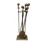 VICTORIAN BRASS FIRESIDE SET