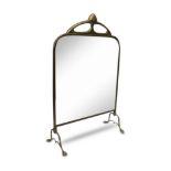 VICTORIAN MIRRORED BRASS FIRESCREEN