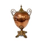 19TH CENTURY COPPER AND BRASS URN