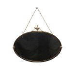 BRASS FRAMED OVAL WALL MIRROR