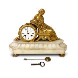 19TH CENTURY CONTINENTAL GILDED CLOCK