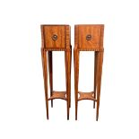 PAIR OF EDWARDIAN INLAID JARDINIERES