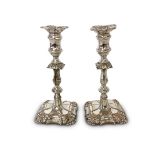 PAIR OF 19TH CENTURY PLATED CANDLESTICKS