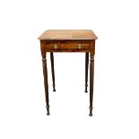 VICTORIAN MAHOGANY SQUARE INLAID SIDE TABLE