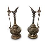 PAIR OF 19TH CENTURY ORIENTAL STYLE EWERS