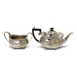 SILVER TEAPOT AND SUGAR BOWL EXETER
