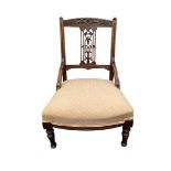 VICTORIAN UPHOLSTERED LOW CHAIR