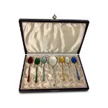 HARLEQUIN SET OF STERLING SILVER SPOONS