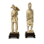 PAIR OF 19TH CENTURY CARVED CHINESE FIGURES