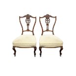 PAIR VICTORIAN LOW CHAIRS