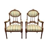 PAIR OF LOUIS XVI STYLE ARMCHAIRS