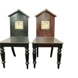 PAIR OF VICTORIAN MAHOGANY HALL CHAIRS