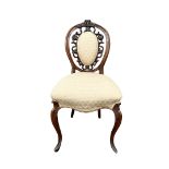 VICTORIAN MAHOGANY UPHOLSTERED SIDE CHAIR