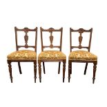 SET OF 3 EDWARDIAN MAHOGANY SINGLE CHAIRS