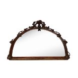 VICTORIAN MAHOGANY OVERMANTLE MIRROR