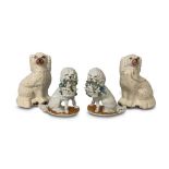 PAIR OF STAFFORDSHIRE DOG FIGURES