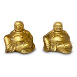 PAIR OF BRASS BUDDHA BOOKENDS