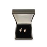 A PAIR OF GEM STONE ROSE GOLD STUD EARRINGS