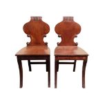 PAIR VICTORIAN MAHOGANY HALL CHAIRS