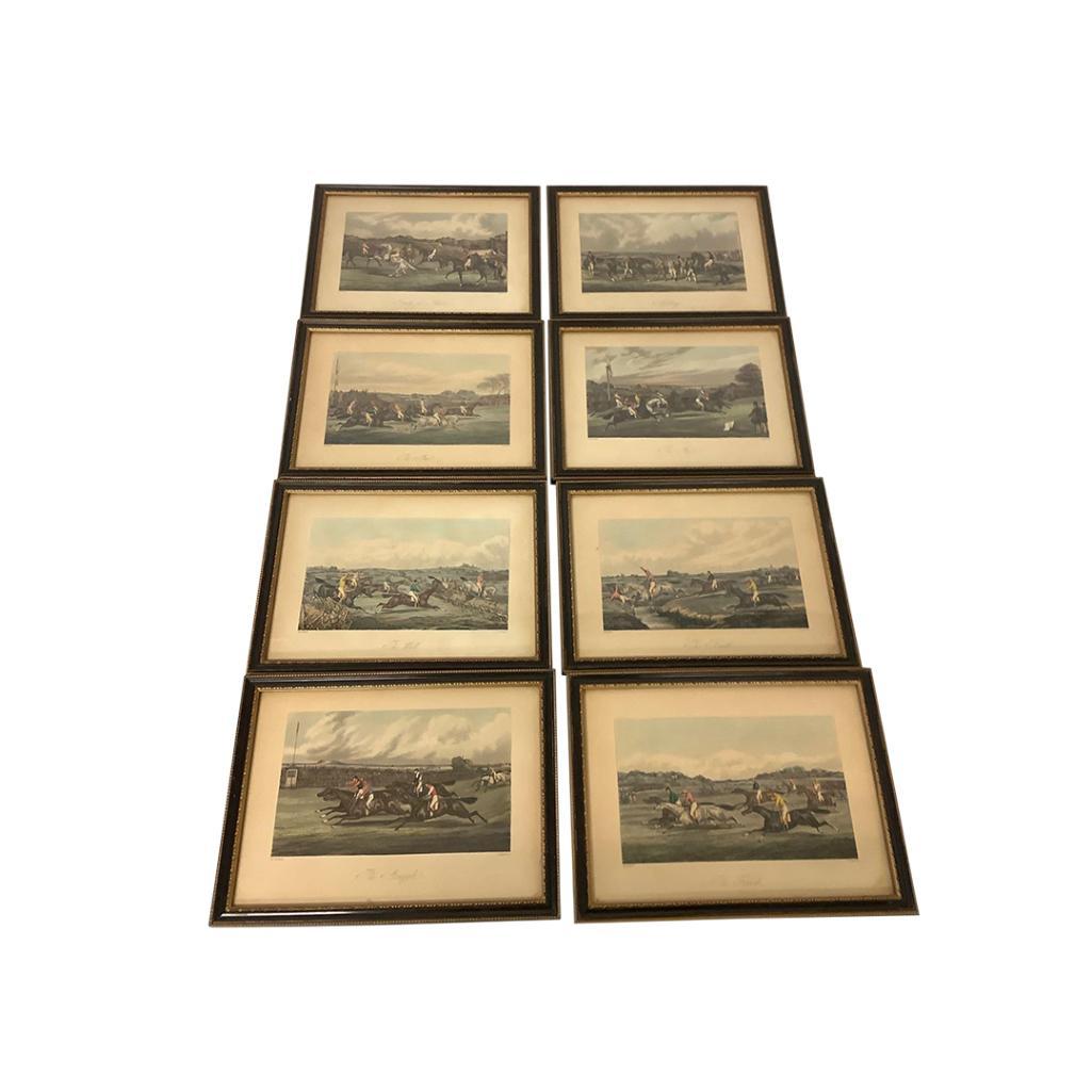 SET OF EIGHT HORSE RACING PRINTS