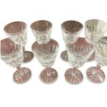 SET OF EIGHT CRYSTAL WHITE WINE GLASSES