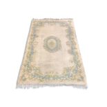 CHINESE STYLE CREAM AND BLUE RUG