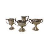 THREE SMALL IRISH SILVER TROPHIES