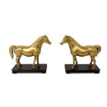 PAIR OF BRASS HORSE FIGURES