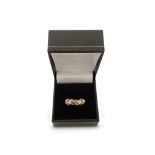 A 9CT GOLD AND DIAMOND ROPE DESIGN RING