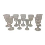 SET OF EIGHT CRYSTAL WINE GLASSES