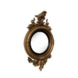 VICTORIAN GILT FRAMED CONVEX MIRROR