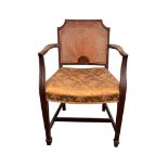 VICTORIAN MAHOGANY CANE BACK CHAIR