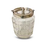 SILVER MOUNTED CUT GLASS ICE BUCKET