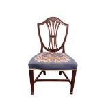 VICTORIAN MAHOGANY UPHOLSTERED SIDE CHAIR