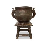 LARGE 19TH CENTURY CHINESE BRONZE URN