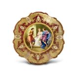 CONTINENTAL GILDED HAND PAINTED PORCELAIN PLAQUE